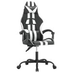 Vidaxl chaise de jeu pivotante noir et blanc similicuir