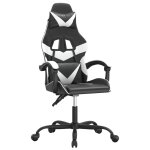 Vidaxl chaise de jeu pivotante noir et blanc similicuir
