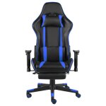 Vidaxl chaise de jeu pivotante avec repose - pied bleu pvc