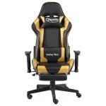 Vidaxl chaise de jeu pivotante avec repose - pied dor� pvc