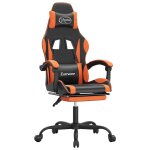 Vidaxl chaise de jeu pivotante repose - pied noir et orange similicuir