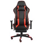 Vidaxl chaise de jeu pivotante avec repose - pied rouge pvc