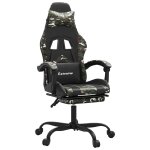 Vidaxl chaise de jeu avec repose - pied noir et camouflage similicuir