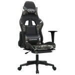 Vidaxl chaise de jeu avec repose - pied noir et camouflage similicuir