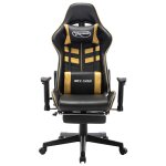 Vidaxl chaise de jeu avec repose - pied noir et dor� cuir artificiel