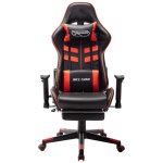 Vidaxl chaise de jeu avec repose - pied noir et rouge cuir artificiel