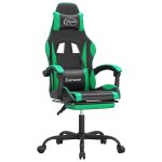 Vidaxl chaise de jeu avec repose - pied noir et vert similicuir
