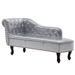 Vidaxl chaise longue argent similicuir