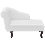 Vidaxl chaise longue blanc similicuir