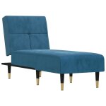 Vidaxl chaise longue bleu velours