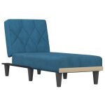 Vidaxl chaise longue bleu velours