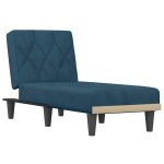 Vidaxl chaise longue bleu velours