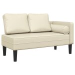 Vidaxl chaise longue avec coussins crme similicuir