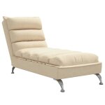 Vidaxl chaise longue avec coussins crme tissu