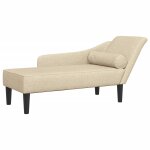 Vidaxl chaise longue avec coussins crme tissu
