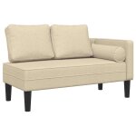 Vidaxl chaise longue avec coussins cr�me tissu