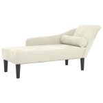 Vidaxl chaise longue avec coussins crme velours