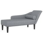 Vidaxl chaise longue avec coussins gris clair tissu