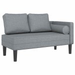 Vidaxl chaise longue avec coussins gris clair tissu