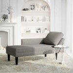 Vidaxl chaise longue avec coussin gris clair tissu en velours c�tel�
