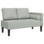 Vidaxl chaise longue avec coussins gris clair velours