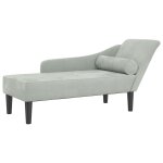 Vidaxl chaise longue avec coussins gris clair velours