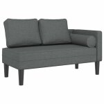 Vidaxl chaise longue avec coussins gris fonc tissu