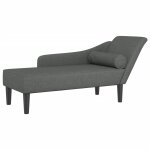 Vidaxl chaise longue avec coussins gris fonc� tissu