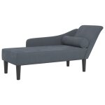 Vidaxl chaise longue avec coussins gris fonc� velours