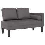 Vidaxl chaise longue avec coussins gris similicuir
