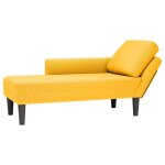 Vidaxl chaise longue avec coussin jaune clair tissu en velours c�tel�