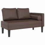 Vidaxl chaise longue avec coussins marron similicuir