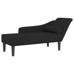 Vidaxl chaise longue avec coussins noir tissu