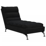 Vidaxl chaise longue avec coussins noir tissu