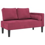 Vidaxl chaise longue avec coussins rouge bordeaux velours Vidaxl chaise longue avec coussins rouge bordeaux velours