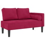 Vidaxl chaise longue avec coussins rouge bordeaux velours