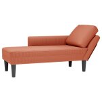 Vidaxl chaise longue avec coussin rouge orange tissu en velours c�tel�