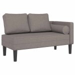 Vidaxl chaise longue avec coussins taupe tissu