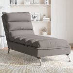 Vidaxl chaise longue avec coussins taupe tissu