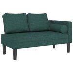 Vidaxl chaise longue avec coussins vert fonc� tissu
