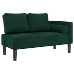 Vidaxl chaise longue avec coussins vert fonc� velours