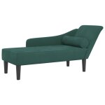 Vidaxl chaise longue avec coussins vert fonc� velours