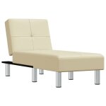 Vidaxl chaise longue crme similicuir