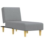 Vidaxl chaise longue gris clair tissu