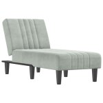 Vidaxl chaise longue gris clair velours