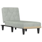 Vidaxl chaise longue gris clair velours