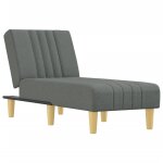 Vidaxl chaise longue gris fonc tissu