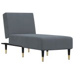 Vidaxl chaise longue gris fonc velours