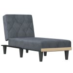 Vidaxl chaise longue gris fonc� velours