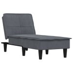 Vidaxl chaise longue gris fonc velours